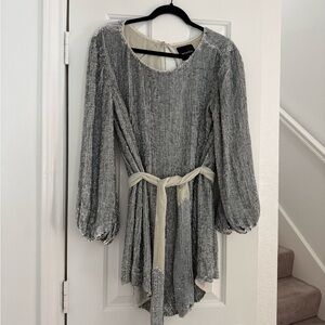 Retrofete Silver Sequin Dress Size Small